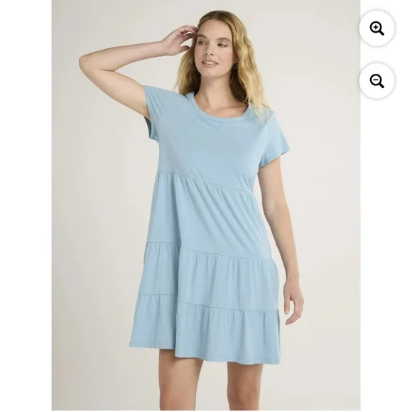 Time and Tru Womens Caspian BlueTiered Dress Size XXXL NEW
